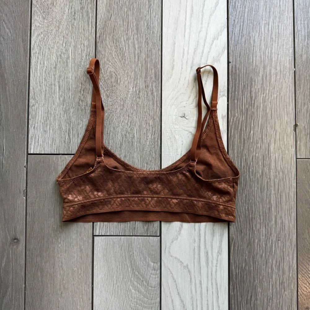 SKIMS Logo Brown Triangle Bralette | Size: XXS | Excellent Condition - Picture 3 of 4